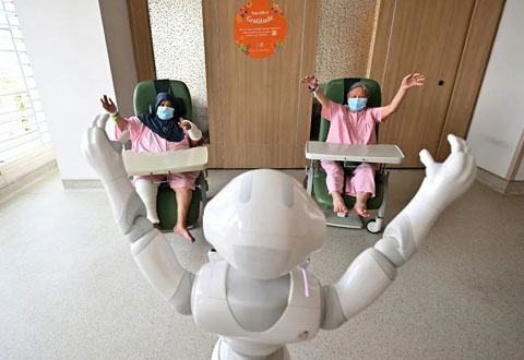 Robot helpers who talk to patients, deliver medicines and give massages